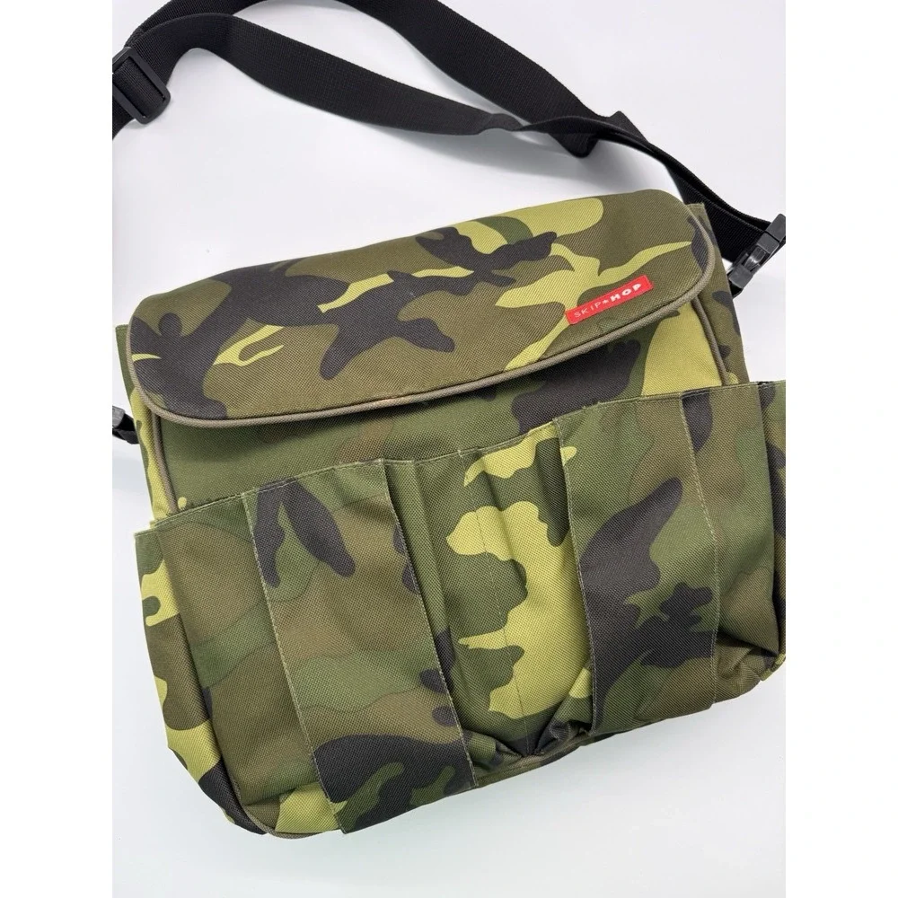 Skip Hop Spark Camo Camouflage Diaper Bag‎ Tote Zip Slip Bottle Pockets